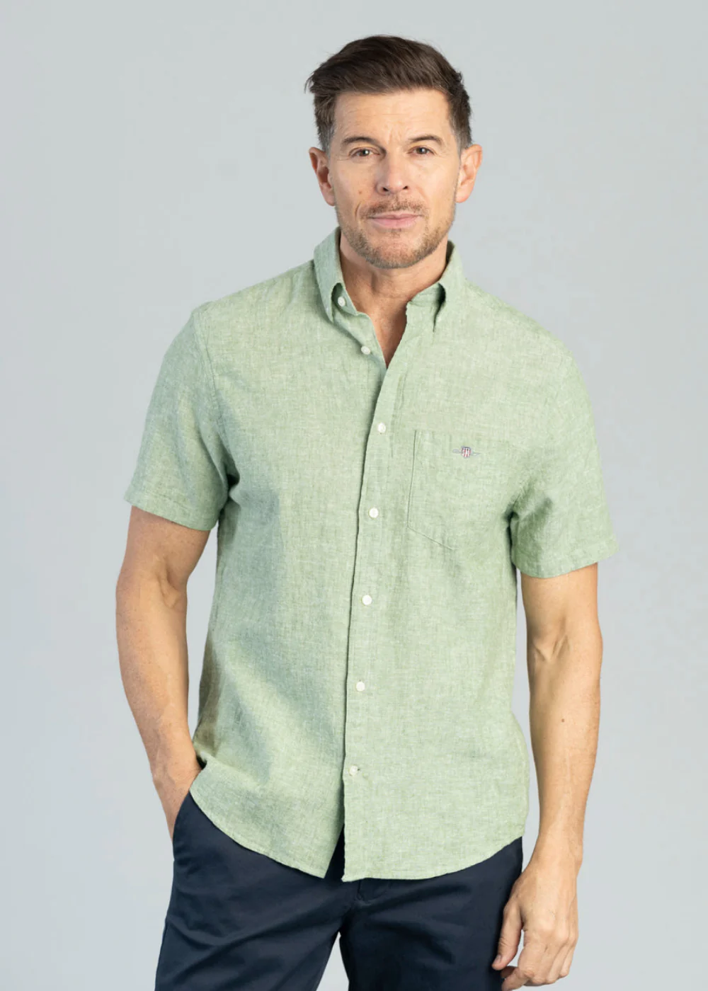 Cotton Linen Short Sleeve Shirt - Image 3