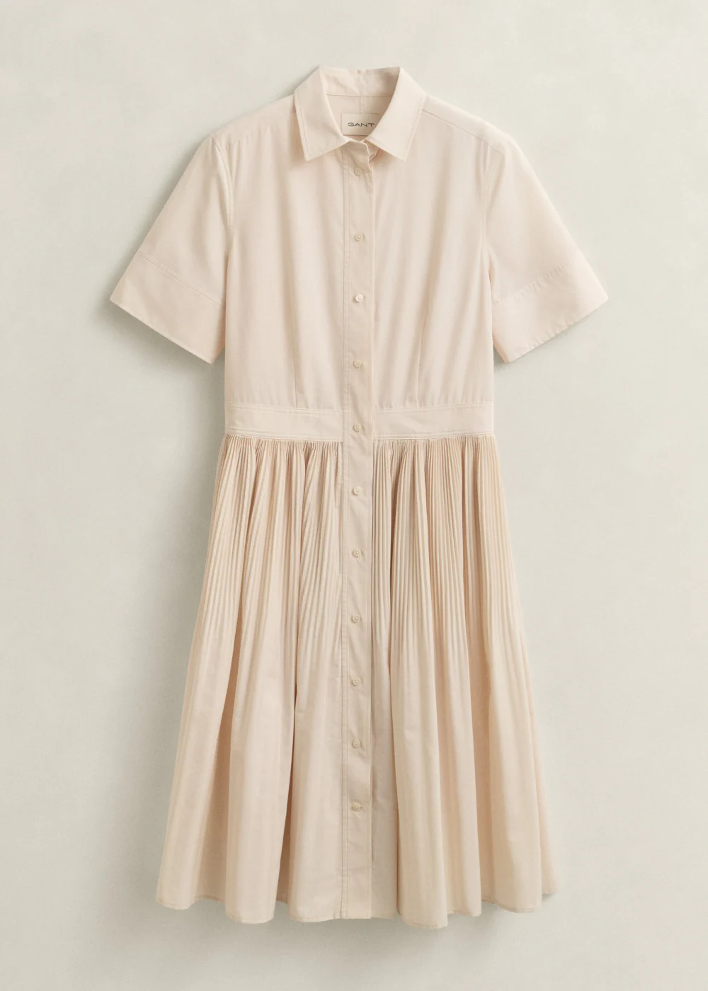 Cotton Pleated Shirt Dress - Image 4