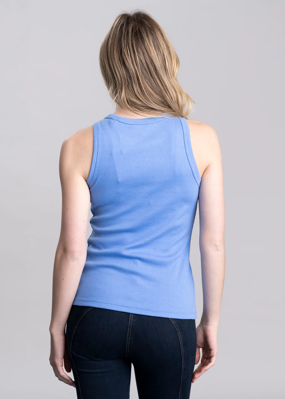 High Neck Rib Tank Top - Image 3