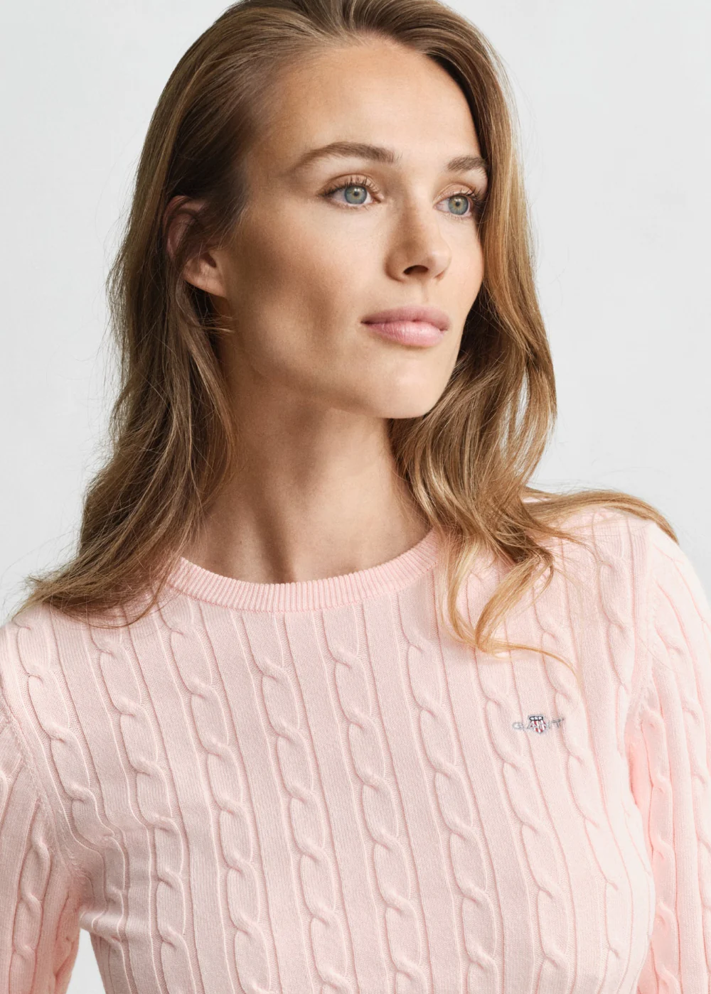 Stretch Cotton Cable Crew Knit - Image 3