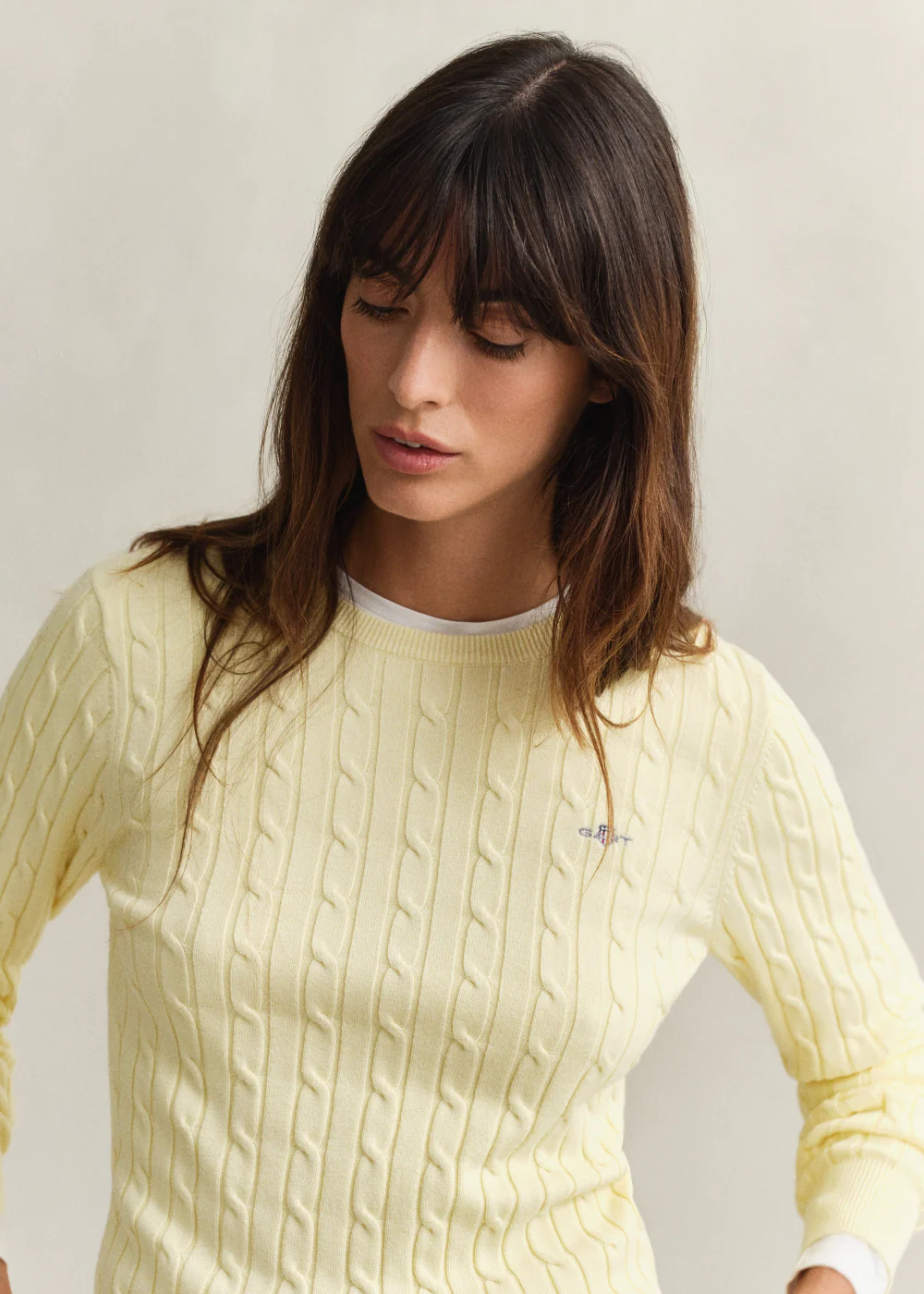 Stretch Cotton Cable Crew Knit - Image 4