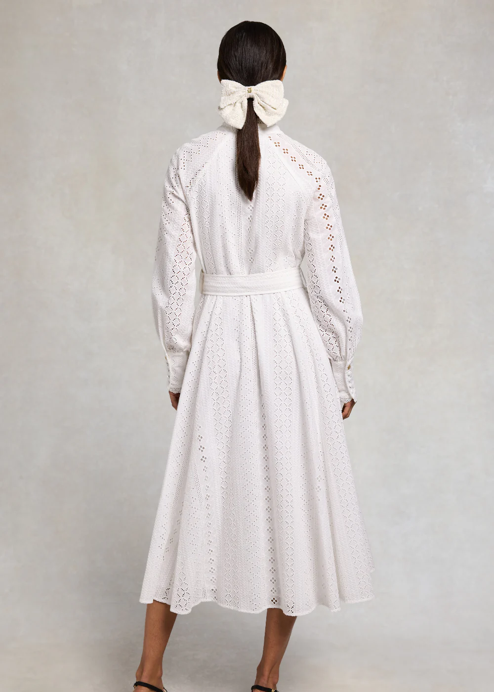 Aimee Collarless Broderie Dress - Image 3